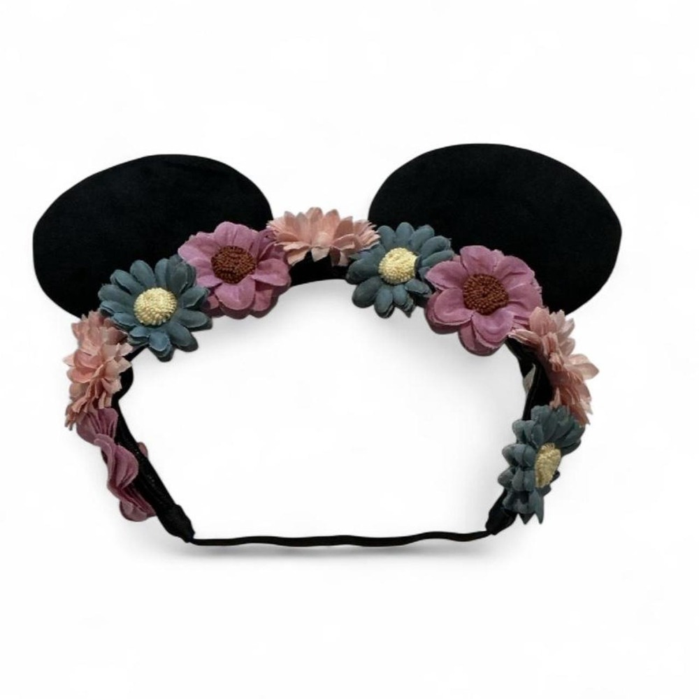 Tokyo Disney Resort Minnie Mouse Headband Womens OS Black Floral Strap